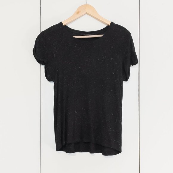 ALLSAINTS Anna Shimmer Tee, Black, Size 2 - Picture 1 of 5